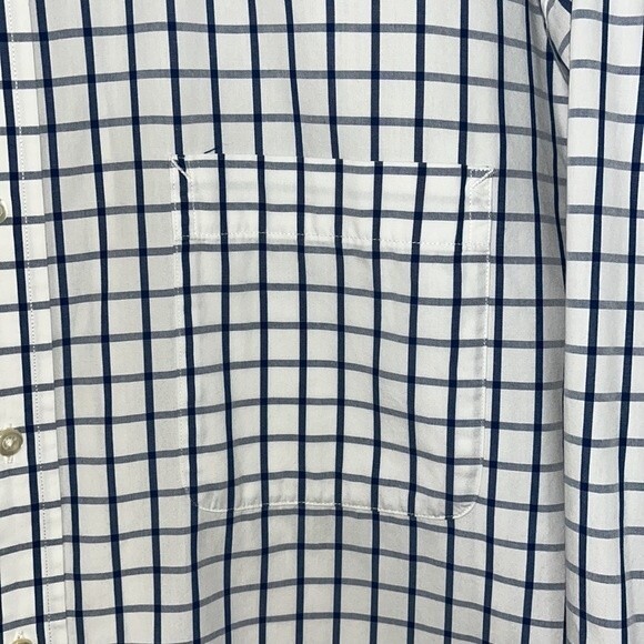 Tommy Hilfiger Regular Fit 17 34-35 Dress Shirt Checkered White Blue - Picture 6 of 9